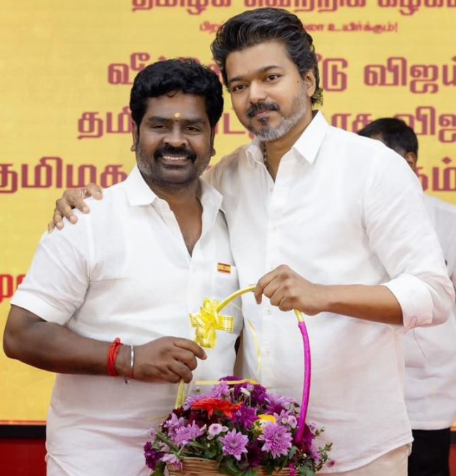 K.V. Vijay Damu with Vijay