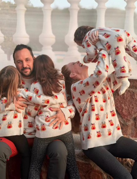 Maria Castro with her husband and kids