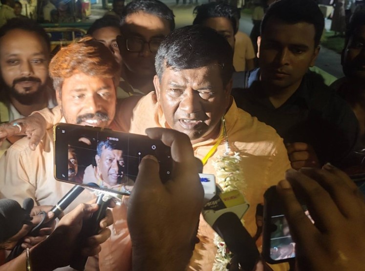 Rathindra Bose after winning the 2026 West Bengal Legislative Assembly elections from Cooch Behar Dakshin