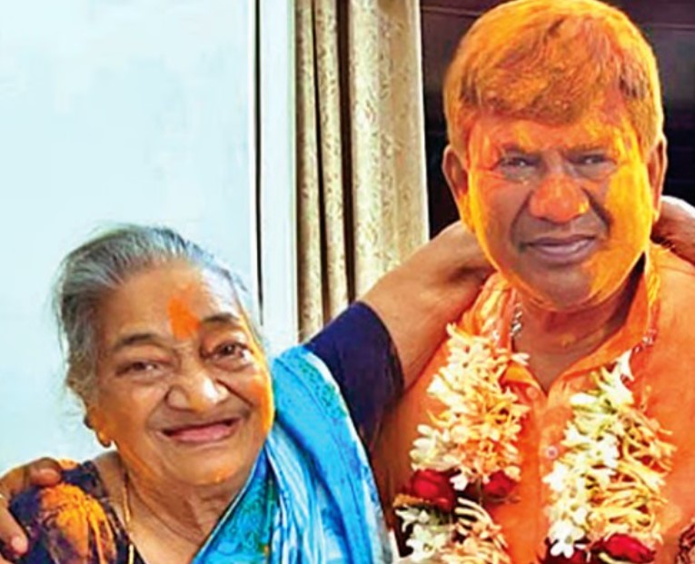 Rathindra Bose with his mother