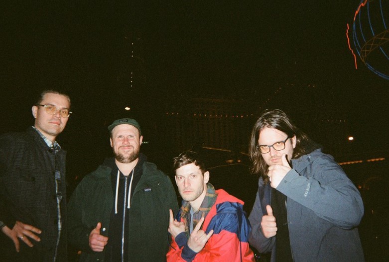 Stefan Babcock with PUP Band members