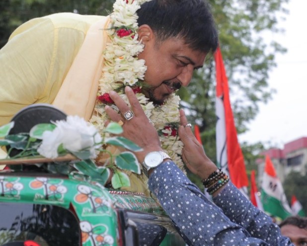 Sujit Bose during a political campaign