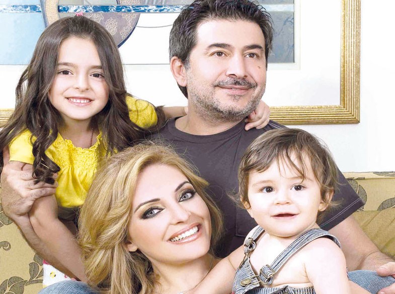 Abed Fahed with his wife and daughters