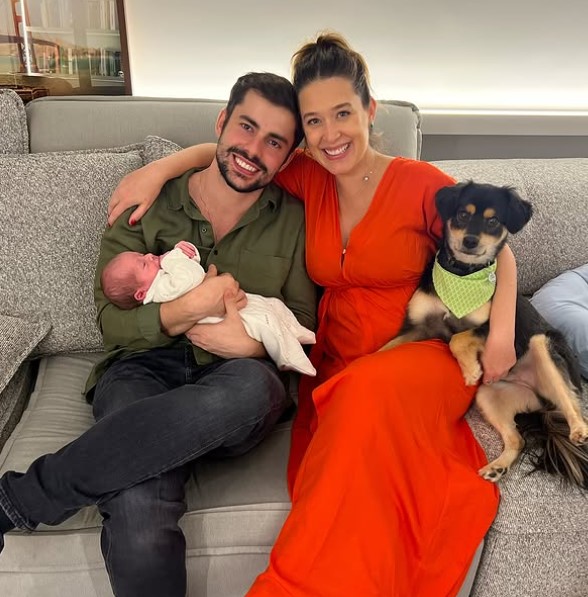 Daniela Paschoal with her husband and kid