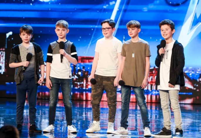 Harry, Max, Toby, Oscar and Felix from Bring It North performing on Britain’s Got Talent
