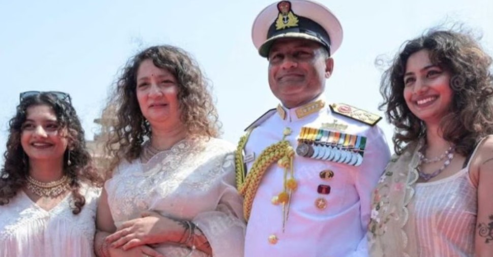 Krishna Swaminathan with his wife and daughters