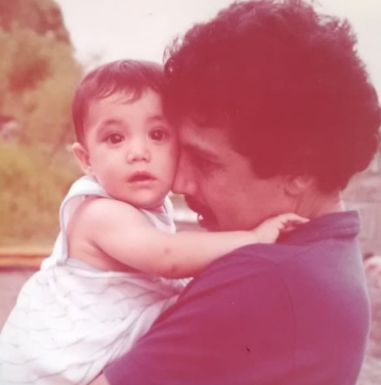 Pamela Cortes's childhood image with her dad