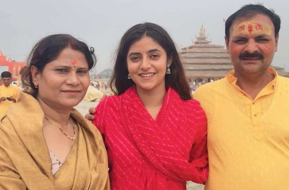 Sanchita Bashu with her parents