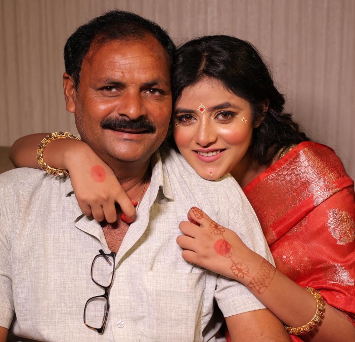Sanchita Basu with her dad