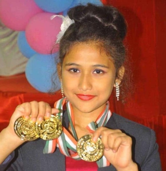 Anushka Karmakar won International Yoga Sports Championship Gold medal for India