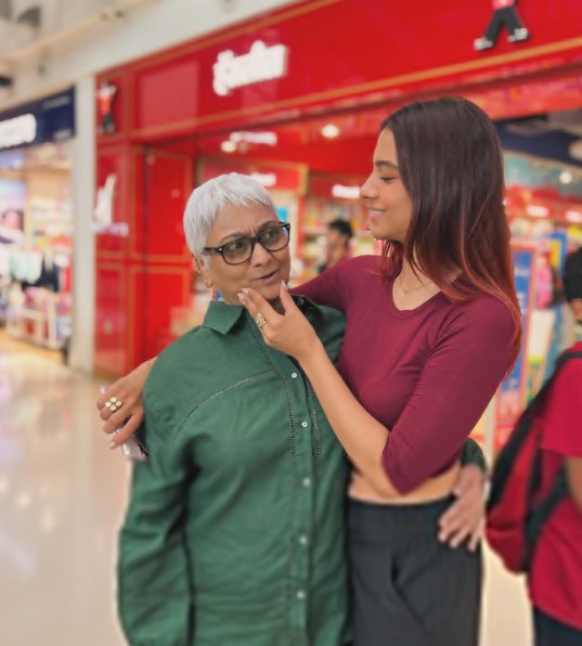Natasha Bharadwaj with her mom