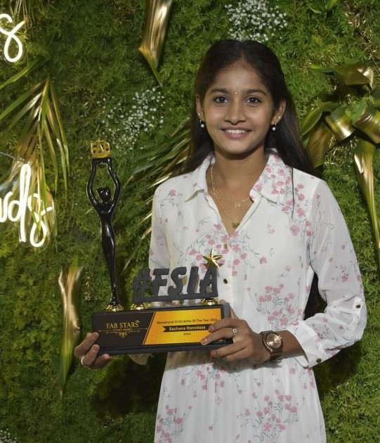 Sachana Namidass won Fab Star Iconic Award for Sensational Child Artist of the Year for Maharaja
