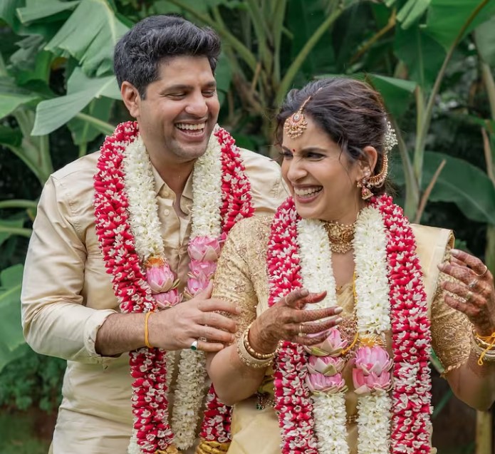 Samyuktha Shanmughanathan with her husband