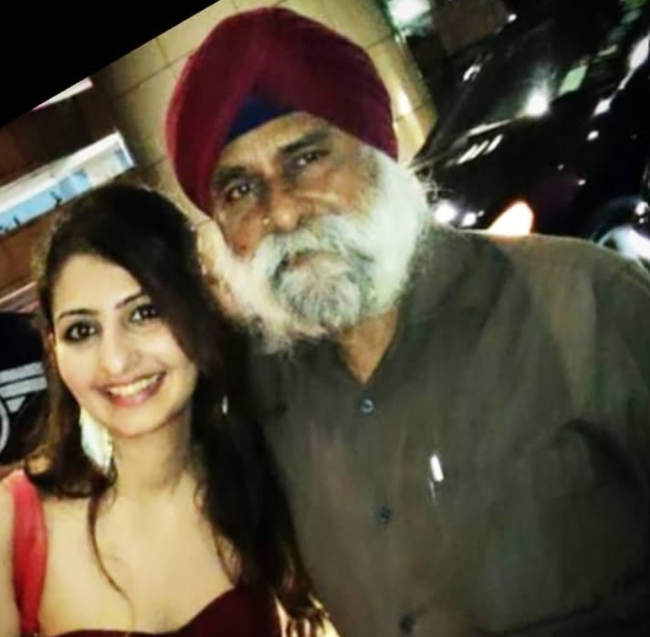 Amrit Kaur Dhillon with her dad