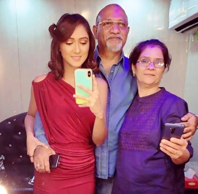Krissann Barretto with her parents