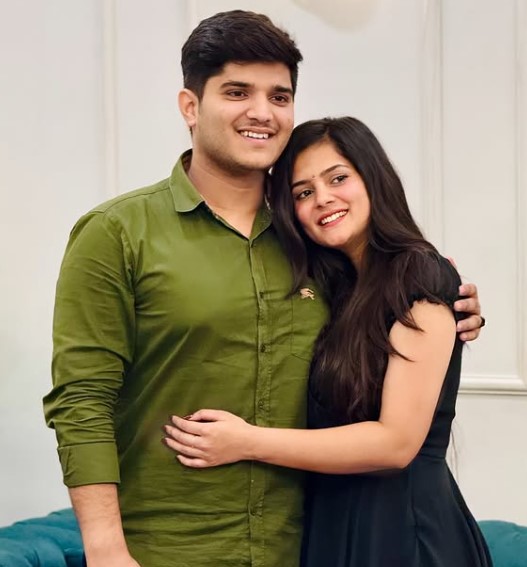 Pragati Tiwari with her brother Mridul Tiwari