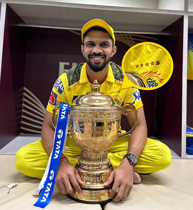 Ruturaj Gaikwad with IPL Tropphy as CSK player