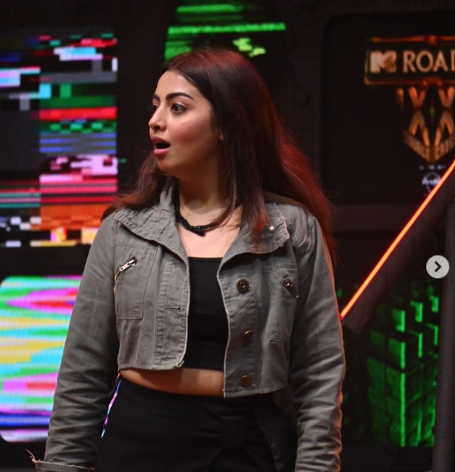Simran Behl on the sets of the reality show MTV Roadies Season 20 (2025)