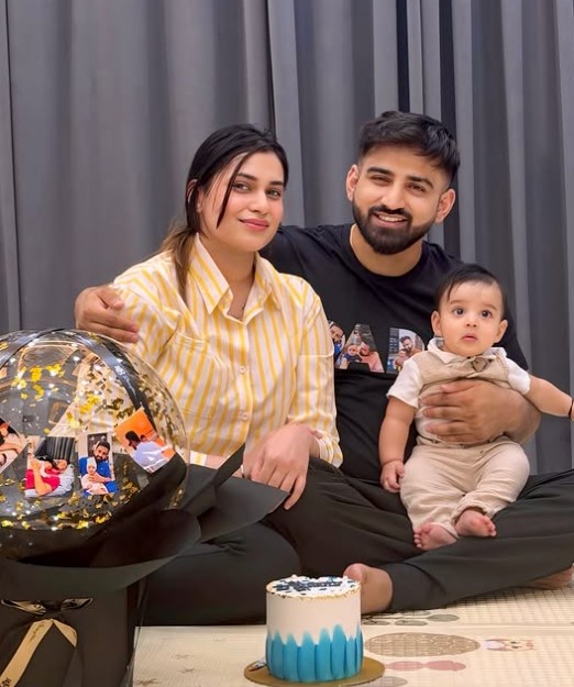 Swati Monga with her husband and son