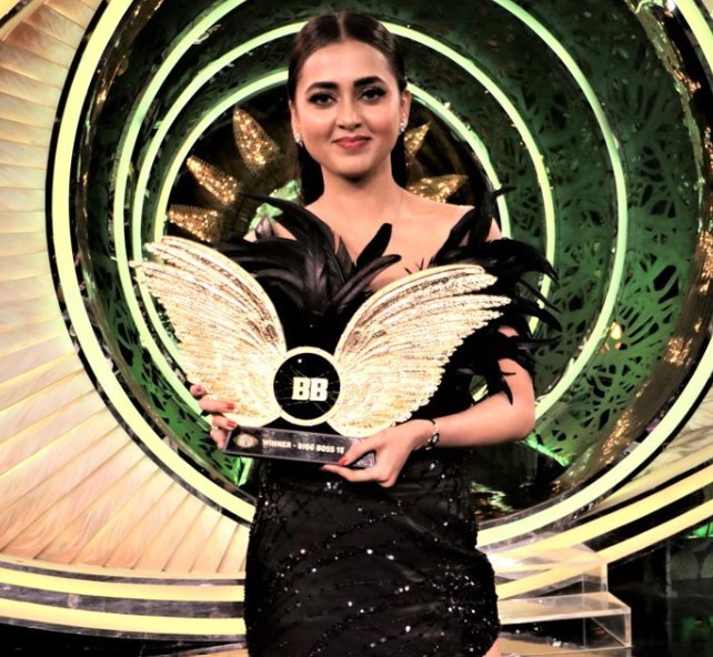 Tejasswi Prakash as the winner of Bigg Boss Season 15