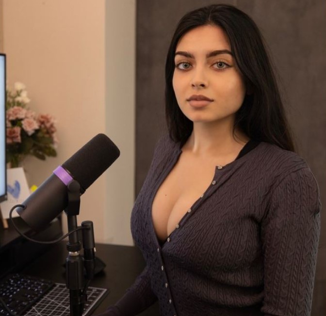 Zara Dar while making video for her YouTube Channel
